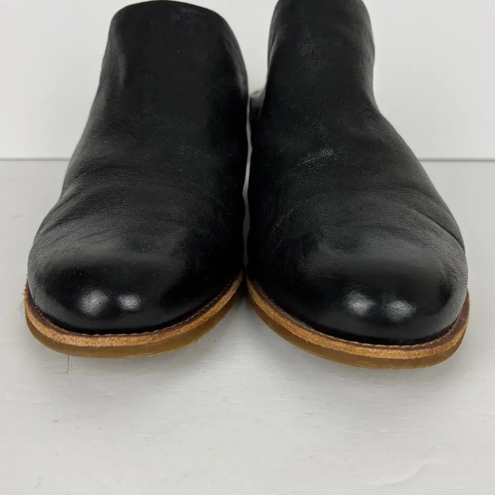 Sofft Ameera Black Leather Heeled Mules Slides Clogs 11M slip on comfort